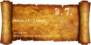 Wenczl Timur névjegykártya